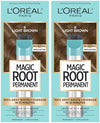 L'Oreal Paris Magic Root Permanent Hair Color Kit, 100% Gray Hair Coverage In Just 10 Minutes, Precision Brush Applicator for Seamless Application, 6 Light Brown (2 Count)
