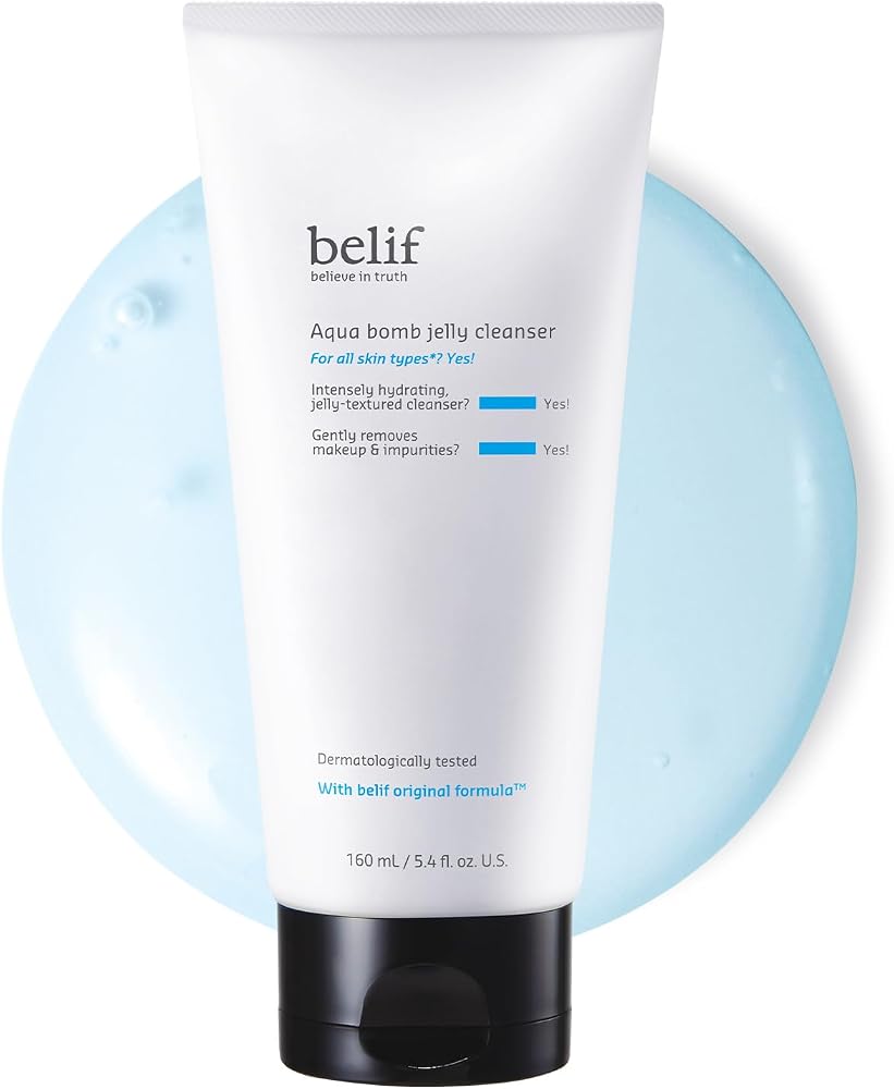Belif Jelly Hydrating Deep Cleanser – Low pH Mild Gel-to-Foam Face Wash for Daily Deep Pore Cleansing, Hydrating and Refreshing for All Skin, Korean Skincare, (5.4 fl.oz., New Formula)