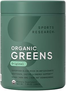 Sports Research® Organic Greens Powder, 7.05oz (Natural Flavor)