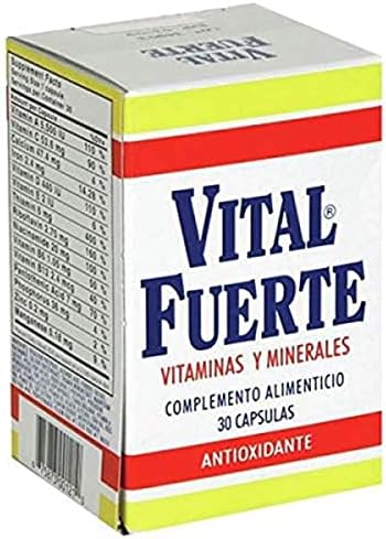 Vital Fuerte, Vitamins and Minerals Supplement, 30 Capsules, Bottle.