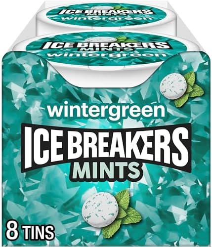 Ice BREAKERS Wintergreen Sugar Free Mints Tins, 1.5 oz (8 Count) - Personal Care