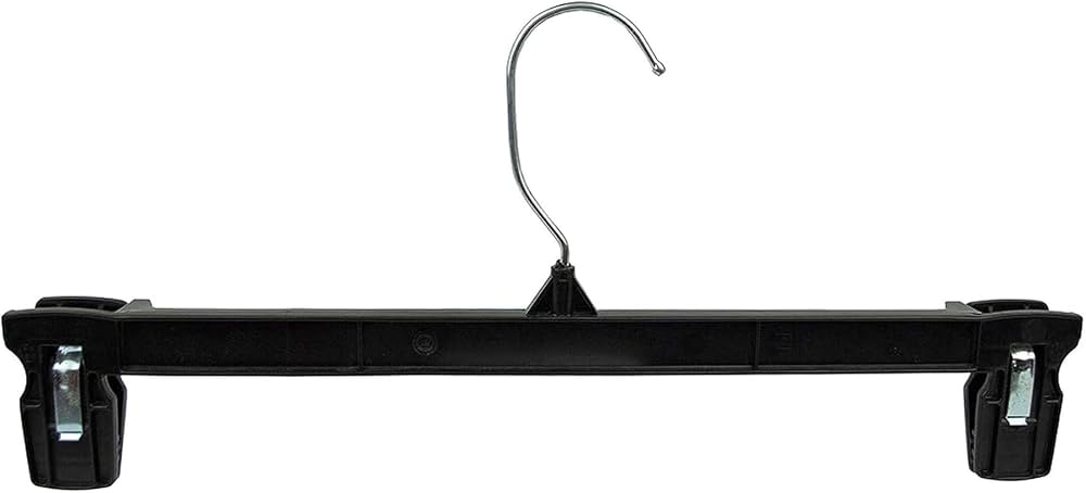 Bigtopdealsusa Black Plastic Pants Hangers with Ridged Clips, 14-Inch Standard Adult Hangers - Personal Care