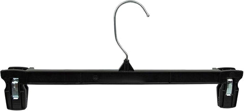 Bigtopdealsusa Black Plastic Pants Hangers with Ridged Clips, 14-Inch Standard Adult Hangers - Personal Care