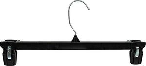 Bigtopdealsusa Black Plastic Pants Hangers with Ridged Clips, 14-Inch Standard Adult Hangers - Personal Care