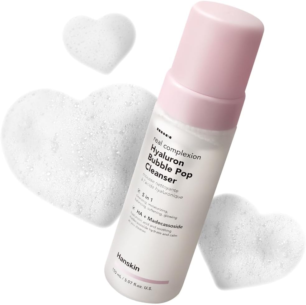 Hanskin Hyaluron Bubble Pop Cleanser, Foaming Face Wash, 5.07 fl oz - Personal Care