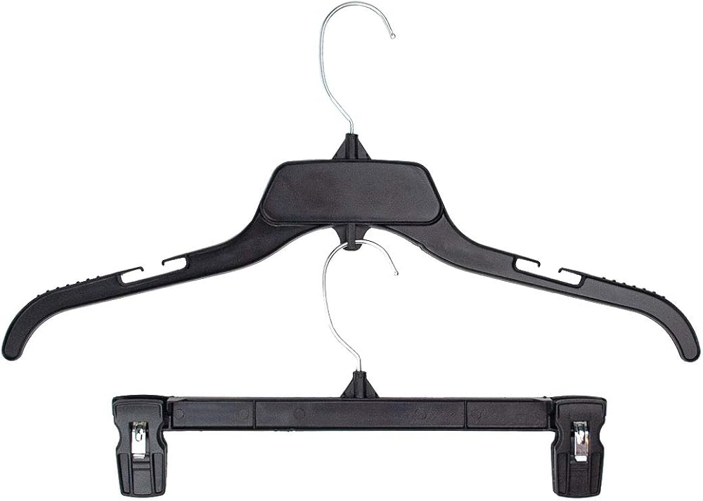 Hangon Shirt & Pants Hangers Combo Set Recycled Plastic, Black, 17 Inch & 12 Inch, 5 Each 10 Total - Personal Care
