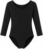 Moret Kids Girls Ballet Dance 2-Pack 3/4 Sleeve Leotard Set, Black and Pink Classic Scoop  - Image 2
