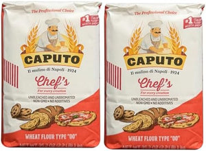 Antimo Caputo Chefs Flour 2.2 LB (Pack of 2) - Italian Double Zero 00 - Soft Wheat for Pizza Dough, Bread, & Pasta