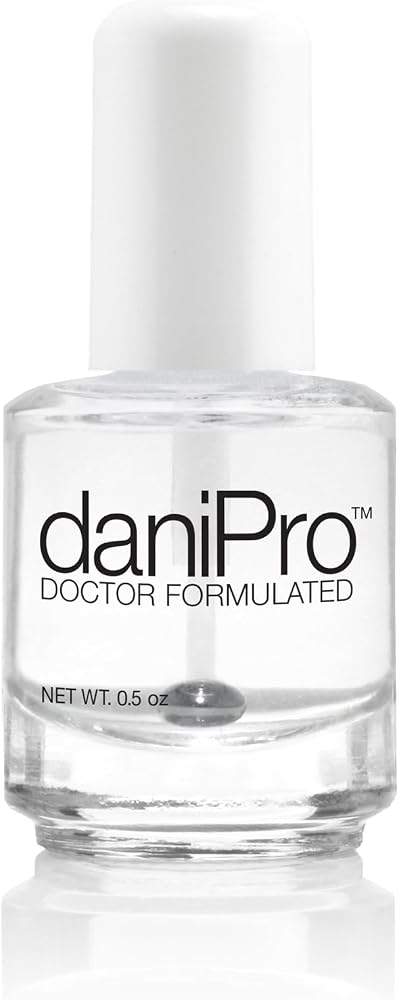 daniPro Doctor-Formulated Clear Base Coat Nail Polish, 0.5 oz - Nail Base Coat with Undecylenic Acid, Vitamins & Biotin for Stronger, Healthier Nails, Made in USA