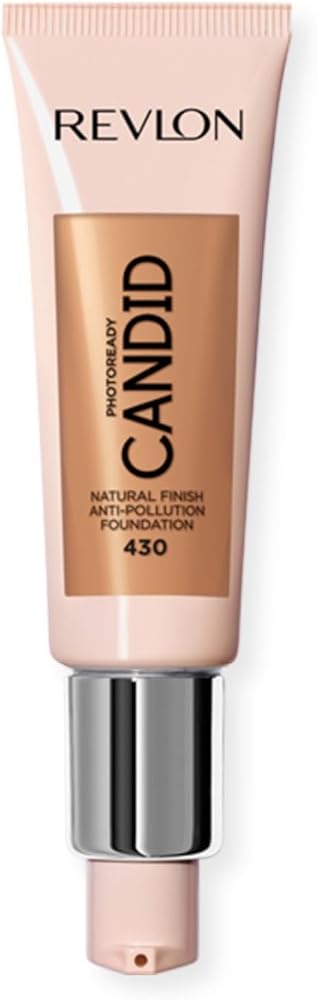Revlon PhotoReady Candid Natural Finish Foundation, with Anti-Pollution, Antioxidant, Anti-Blue Light Ingredients, 430 Honey Beige, 0.75 fl. oz. - Face Makeup - Beauty