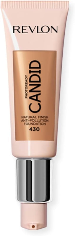 Revlon PhotoReady Candid Natural Finish Foundation, with Anti-Pollution, Antioxidant, Anti-Blue Light Ingredients, 430 Honey Beige, 0.75 fl. oz. - Face Makeup - Beauty