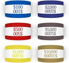 7.5 x 1.25 Inches 300 Assorted Currency Straps Self Sealing Currency Bundles Bands Money Bill Band Strap (300 Assorted, 50 of Each Colors)