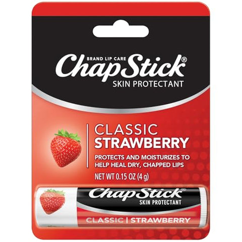 Chapstick Classic Strawberry Lip Balm Tubes, Lip Care and Lip Moisturizer - 0.15 Oz (Pack of 1) - Personal Care