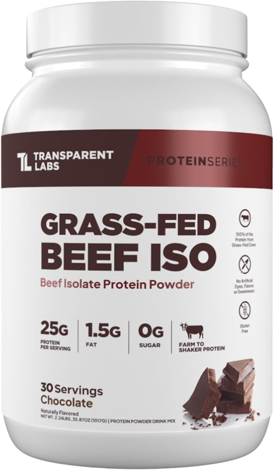 Transparent Labs Beef Isolate Protein Powder - 30 Servings, Chocolate