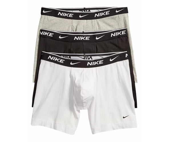 Nike Men`s Everyday Cotton Stretch Boxer Briefs 3 Pack (Large, Black(KE1107-900)/G_W)