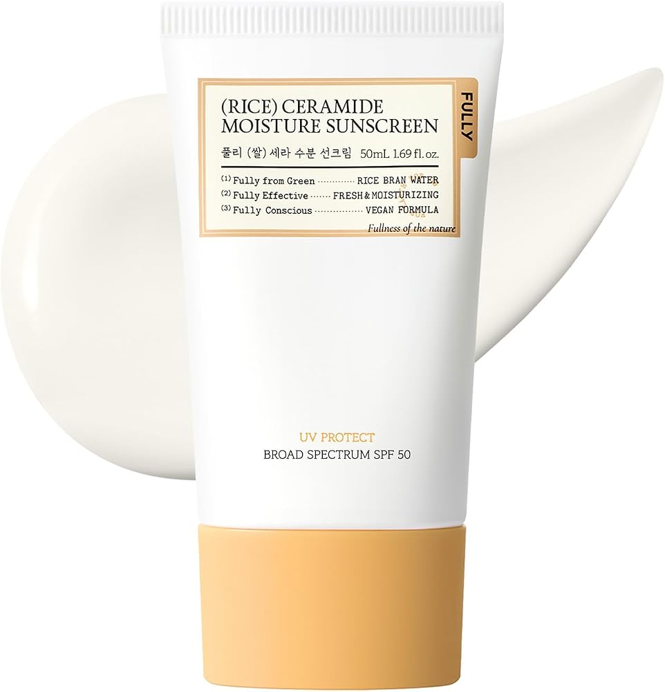 Fully Rice Ceramide Moisture Sunscreen, SPF 50, No White Cast, 1.69 fl oz - Personal Care