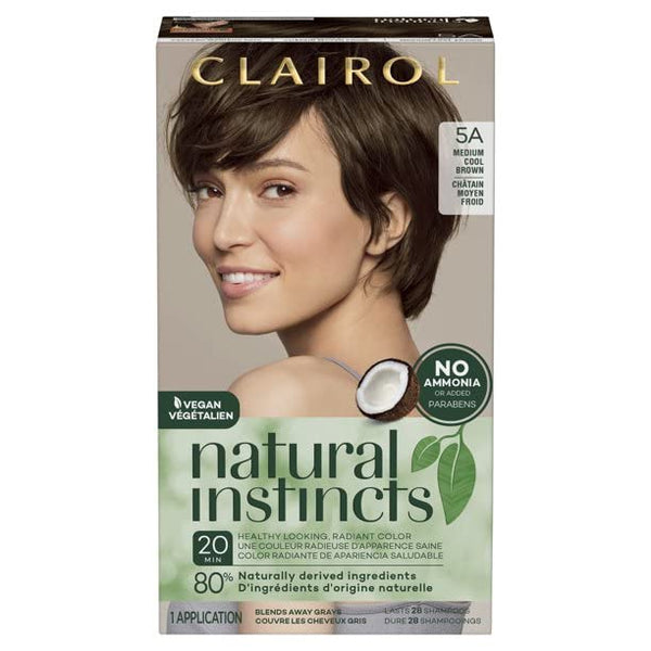 Clairol Natural Instincts Hair Color, Medium Cool Brown [5A] 1 ea ( Pack of 2)