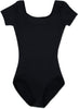 Jacques Moret Big Girls' Dance Short Sleeve Basic Leotard, Black Nylon, Large - Image 5