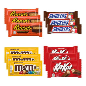 Big TOP DEALS USA 12 Reese's Cups, Snickers, M&M'S Peanut & Kit Kat - Personal Care