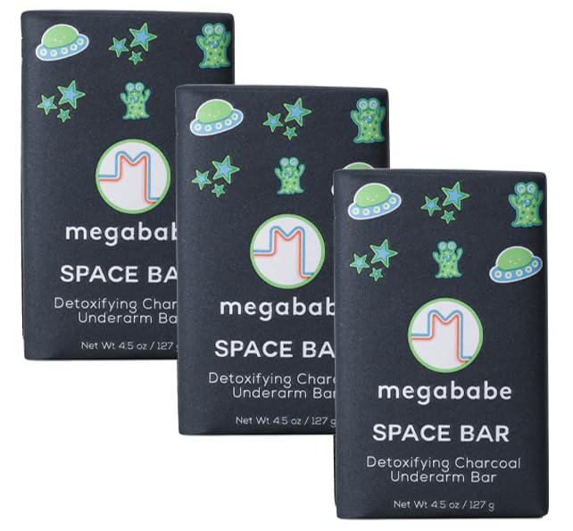 Megababe Space Bar, Detox Charcoal Underarm Bar, Odor Control, 4.5 oz - Personal Care