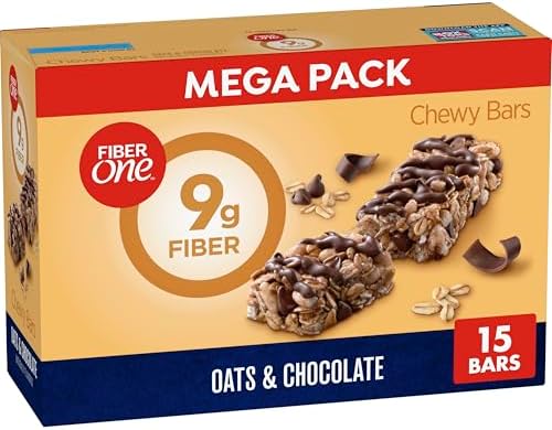Fiber One Oats & Chocolate Chewy Bars, Fiber Snacks, 15 ct, 21.2 oz - Personal Care