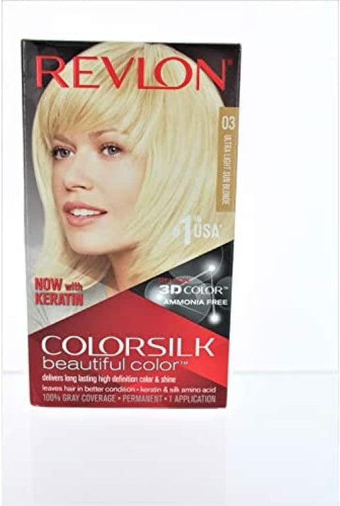 Revlon ColorSilk Hair Color, 03 Ultra Light Sun Blonde 1 ea (Pack of 3)