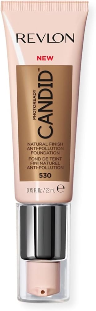 Revlon PhotoReady Candid Natural Finish Foundation, with Anti-Pollution, Antioxidant, Anti-Blue Light Ingredients, 530 Pecan, 0.75 fl oz. - Face Makeup - Beauty