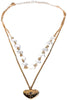 Charming Charlie 2-Layered Gold-Plated Necklace with Beaded Chain and Curb Chain, Adorned  - Image 1