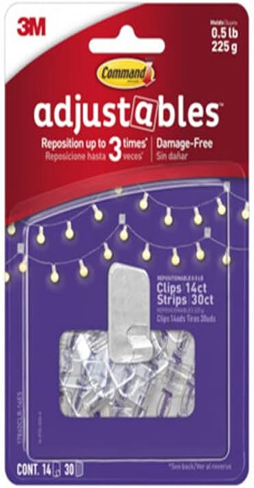 17840CLR-14ES Adjustables Clips & Strips, Repositionable, 14 Clips, 30 Strips - Quantity 4