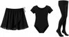 Moret Kids Girls' Ballet and Dance 3-Pack Complete Dance Outfit Set - Black Chiffon Wrap S - Image 1