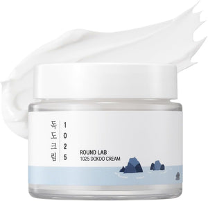Round LAB 1025 Dokdo Cream 2.71 Fl Oz, 48-Hour Deep Hydrating Face Moisturizer for Acne-Prone, Redness and Sensitive Skin with Ceramide, Skin Barrier Repair Face Cream, No Fragrance, Korean Skin Care