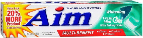 AIM, White Gel, white mint, 5.5 Ounce