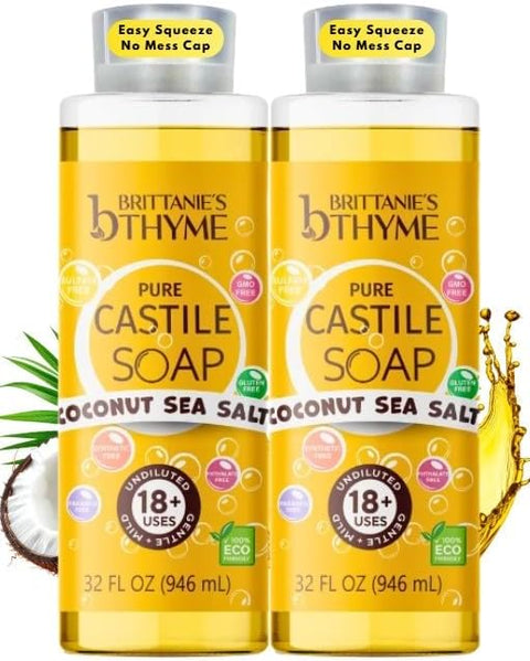 Brittanie'S Pure Castile Liquid Soap, Coconut Sea Salt 32 oz - Personal Care