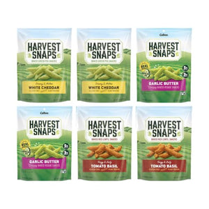 Big Top Deal USA Variety 6 Pack Cheesy & Savory, White Cheddar, Garlic Butter, Tomato Basil, Harvest Snaps, Baked Veggie Chips, Crunchy, Gluten Free, Plant Protein, Snack Crisps