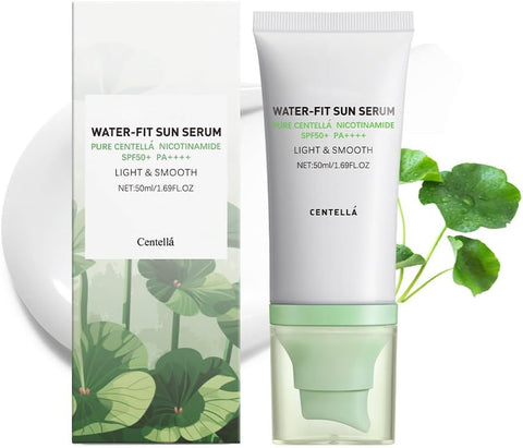 Centella Sunscreen, Hyalu Cica Water Fit Sun Serum, Light Hydrating Face Sunscreen for All Skin Type and UV Defense.(Green) - Personal Care