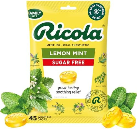 Ricola Big Bag Sugar Free Lemon Mint Cough Drops, 45 Drops, 1 Count - Personal Care