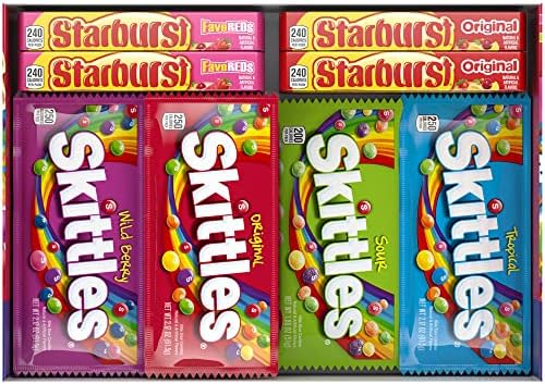 Skittles & STARBURST Chewy Candy Variety Pack, Bulk Box, 62.79 oz, 30 Pack - Personal Care