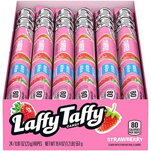 Laffy Taffy Rope Candy, Strawberry Flavor, 0.81 Ounce Ropes (Pack of 24)