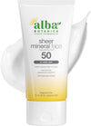 Alba Botanica Sunscreen for Face, Fragrance-Free Sheer Mineral Face Sunscreen Lotion, Broad Spectrum SPF 50, Water Resistant and Biodegradable, 2 fl. oz. Bottle (Packaging May Vary)