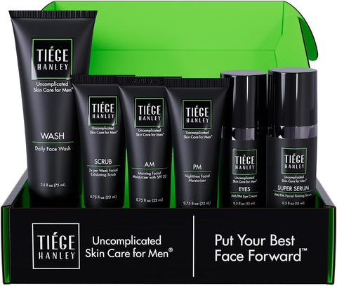 Tiege Hanley Anti-Aging Men's Skin Care Set, 30-Day, 6 Piece Kit - Personal Care