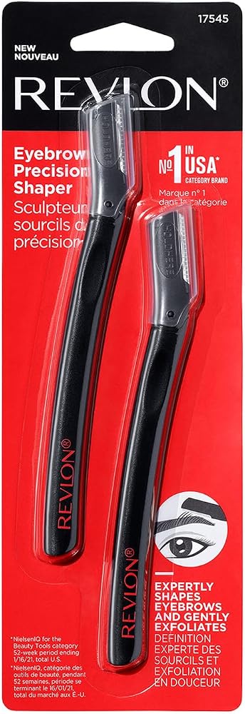 Revlon Eyebrow Precision Shaper Razors, Black, 2 pack