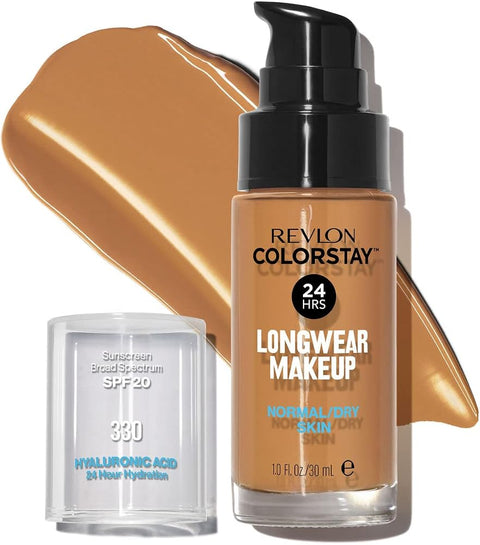 Revlon Colorstay SPF 20 Makeup Foundation for Normal/Dry Skin, Natural Tan, 1 Ounce - Face Makeup - Beauty