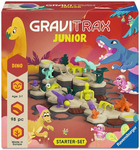 Ravensburger GraviTrax Junior Starter Set L Dino 24586 - Expandable marble run for children, made of environmentally friendly materials with theme worlds, educational and construction toy from 3 years