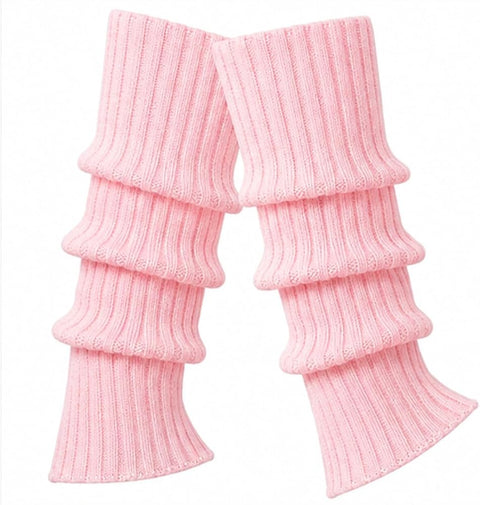 Moret Kids Girls' Ballet and Dance 2-Pack Silver Lurex Legwarmers - Sparkling Glitter 80s Costume Accessories for Gymnastics Warm Up and Active Play, Pink, One Size