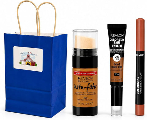 BIGTOPDEALSUSA Face Makeup Set with Foundation, Concealer and Lip, Light-Medium, Longwear, Brightening