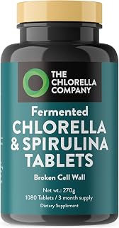 Chlorella Company Fermented Chlorella & Spirulina Tablets, 1080 CT-3 Month