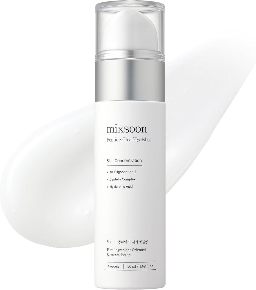 Mixsoon Peptide Cica Hyal -Shot - Hyaluronic Acid Serum EGF & Adenosine Moisturizing Serum 50ml / 1.69 fl.oz. Korean Glass Skin Care - Personal Care