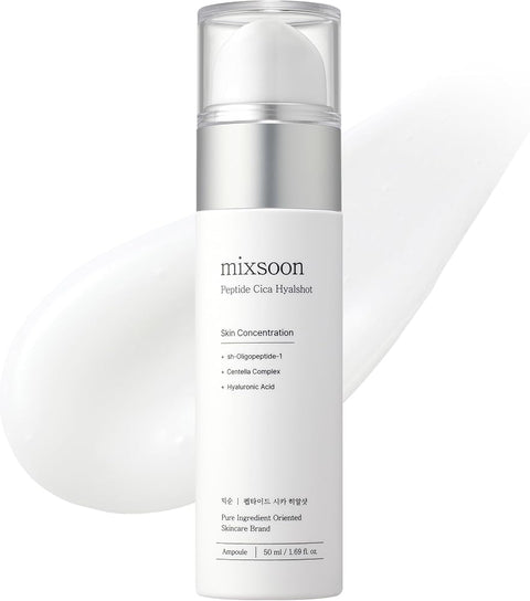 Mixsoon Peptide Cica Hyal -Shot - Hyaluronic Acid Serum EGF & Adenosine Moisturizing Serum 50ml / 1.69 fl.oz. Korean Glass Skin Care - Personal Care