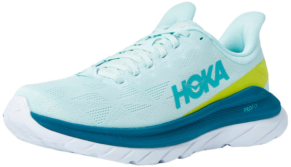 HOKA ONE ONE Men's Mach 4 Shoes, Blue Glass/Evening Primrose, 11.5