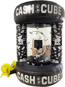 Inflatable Cash Cube Booth Cube Cash Grab Machine Three-Dimensional Money Grab Booth Machine Fast Inflatable Cash Grab Game Activity(Without air Blower)